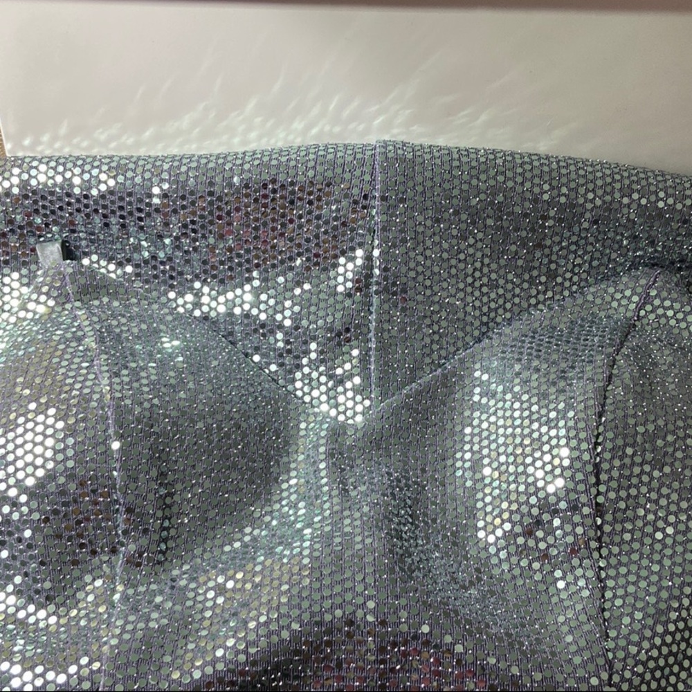 Eye catching sparkly silver mini dress!